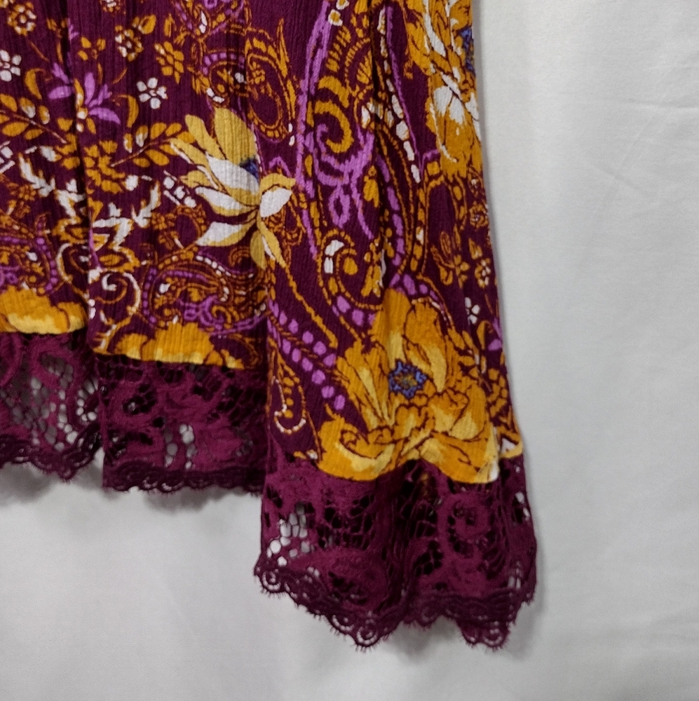 Free People Who Is Sorry Now Floral Dress Women's S Purple Retro 90s Y2K Coastal - Picture 4 of 8